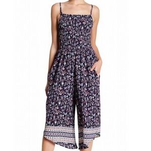 Mimi Chica Smocked Floral Jumpsuit Cottagecore